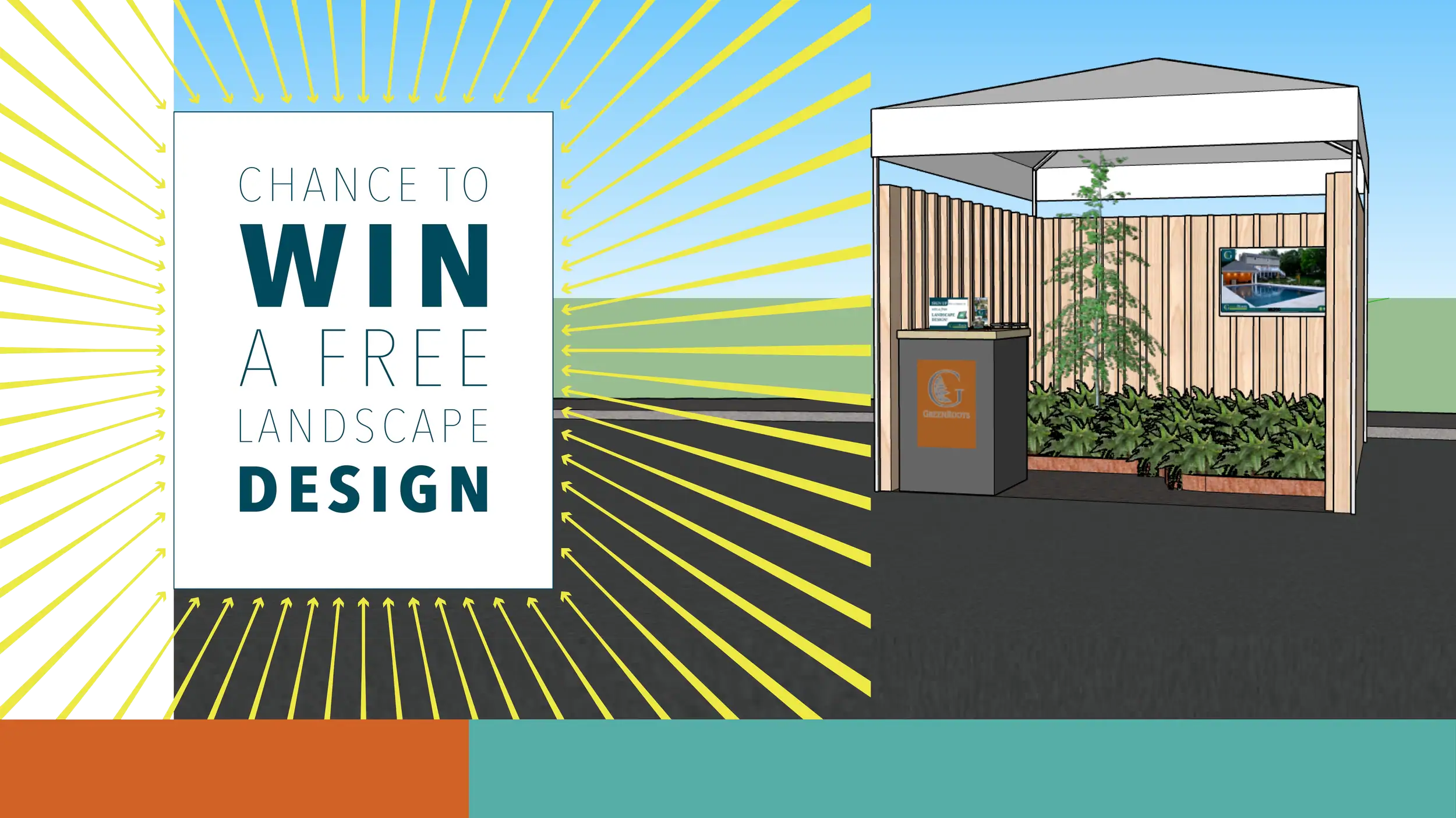 Chance to win a free landscape design promotional graphic for the GreenRoots booth at the Mushroom Festival